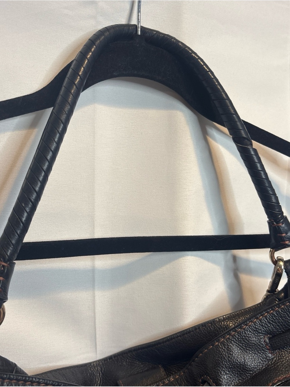 Cole Haan Black Leather Tassel Shoulder Bag - Picture 6 of 15